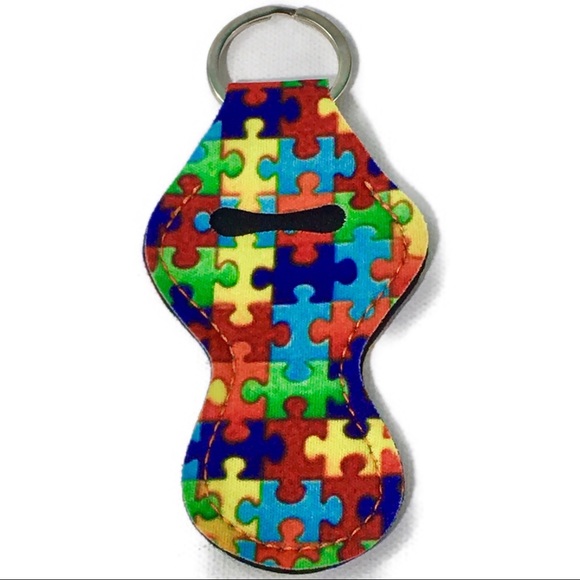 Brand New Autism Chapstick Holder Keychain - Picture 3 of 3